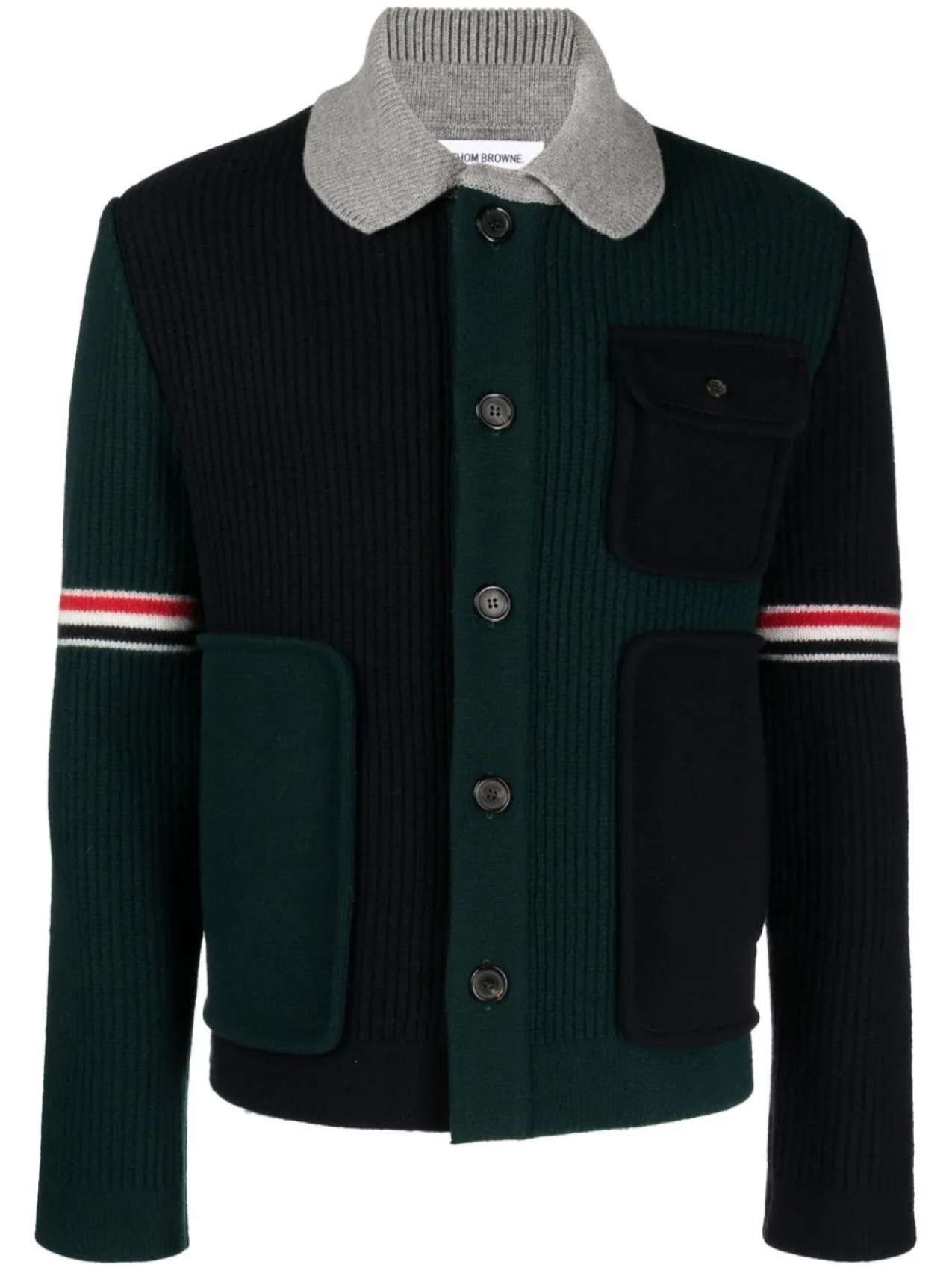

Thom Browne шерстяной кардиган в технике пэчворк, зеленый