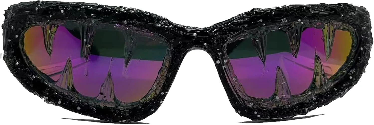 

Солнцезащитные очки в стиле Y2K для мужчин и женщин, стильные солнцезащитные очки для уличных вечеринок, персонализированные солнцезащитные очки N45 mincl, Purple