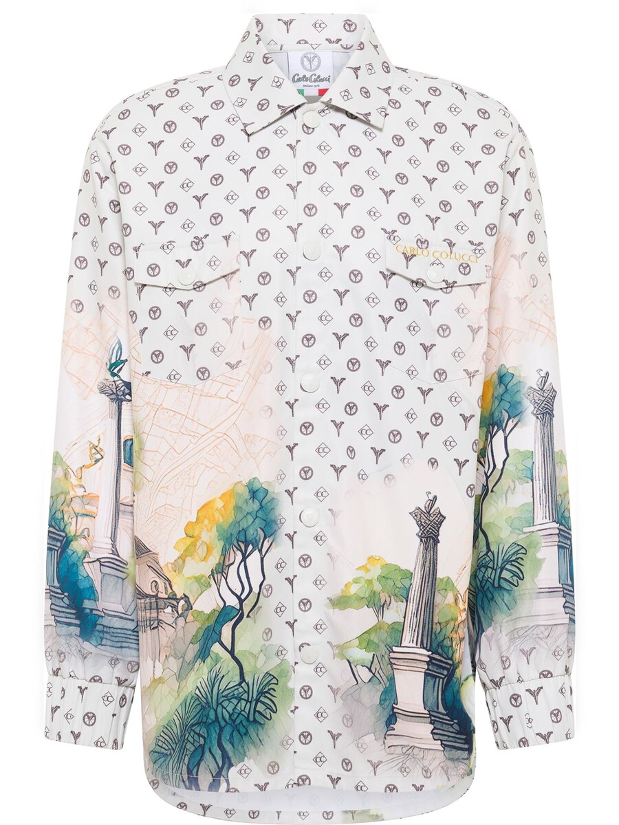 

Рубашка на пуговицах классического кроя Carlo Colucci Epp, White