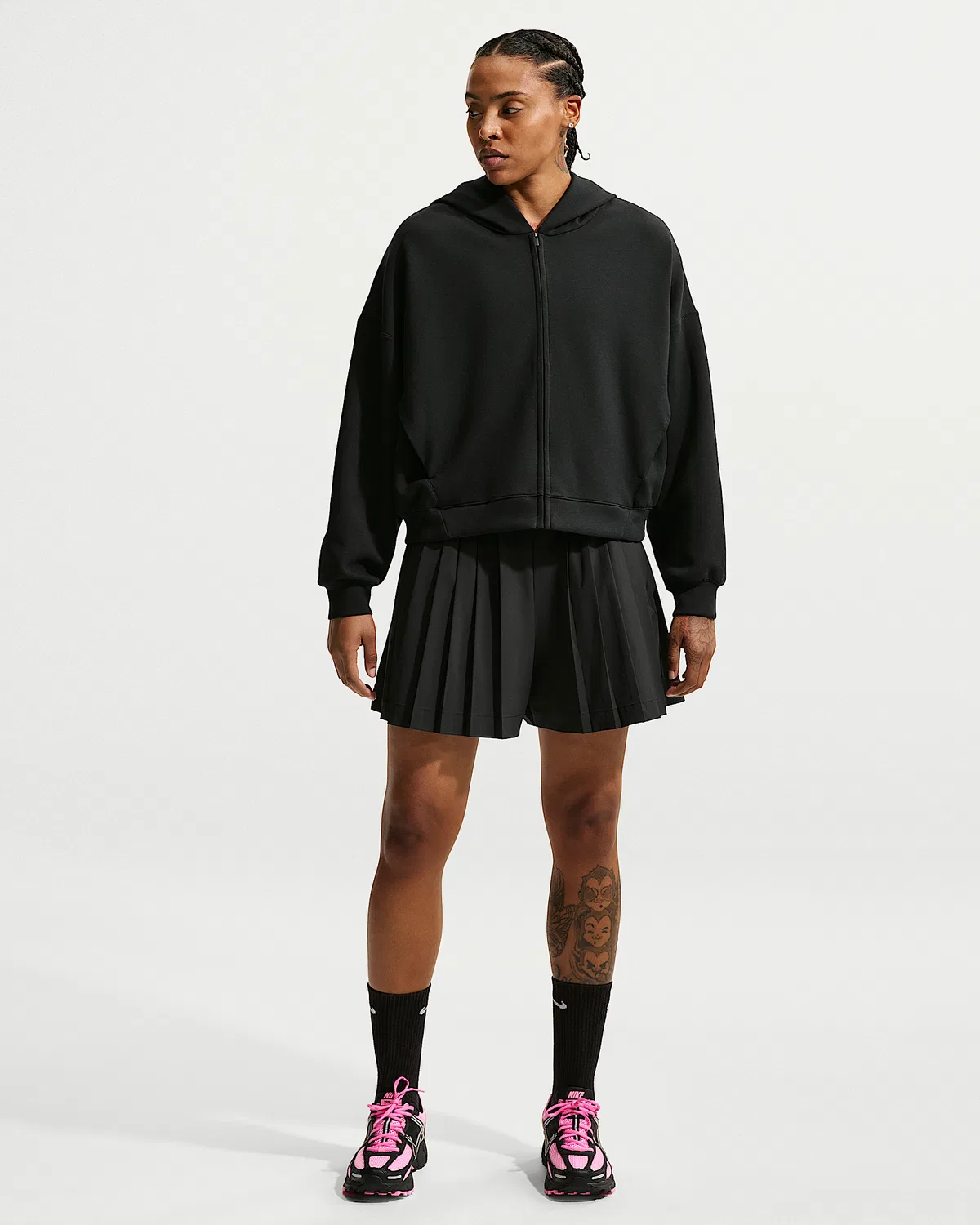 Женская худи на молнии Nike 24.7 ImpossiblySoft, Black/Dark Smoke Grey — фото 4