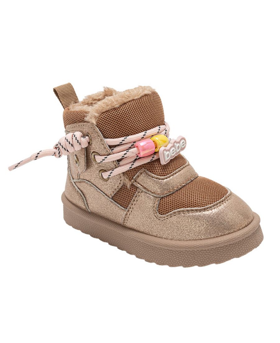 

Детские походные ботинки на шнуровке для девочек 5T-10T Bebe, Bronze