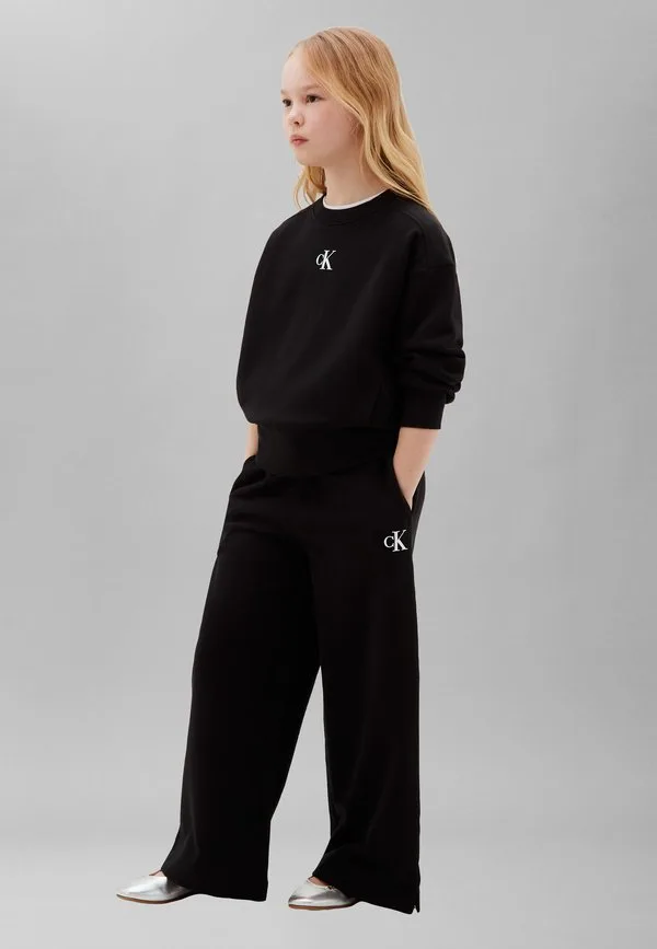 Спортивные брюки с широкими штанинами и логотипом Calvin Klein Jeans, Black — фото 2