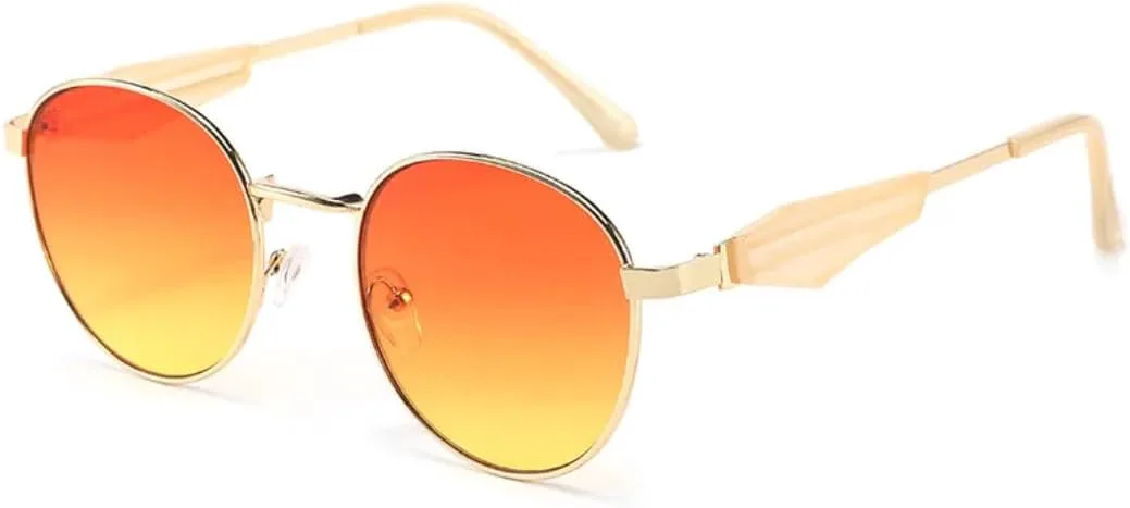 

Круглые солнцезащитные очки для женщин с большой овальной оправой и защитой от УФ-излучения UV400, подходят для повседневного ношения UATXTAU, Gradient Orange