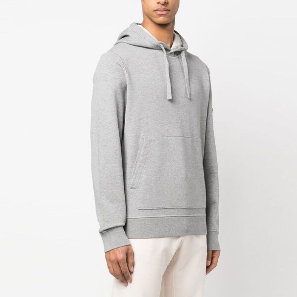 Толстовка garment dyed popover hoodie 'grey marl' Stone Island, серый — фото 4