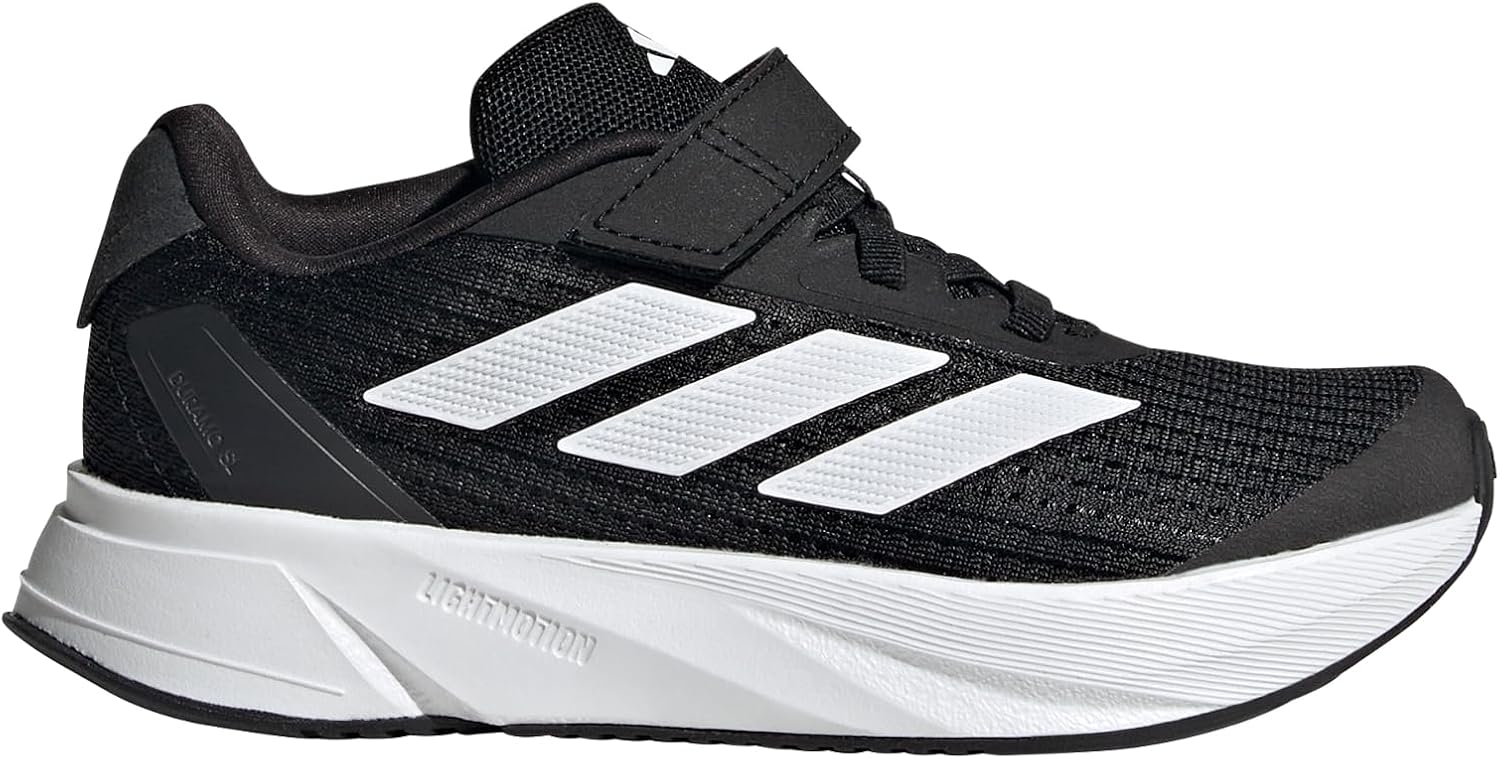 Кроссовки Adidas Unisex-Child Duramo Sl с эластичными шнурками, белый/черный — фото 2