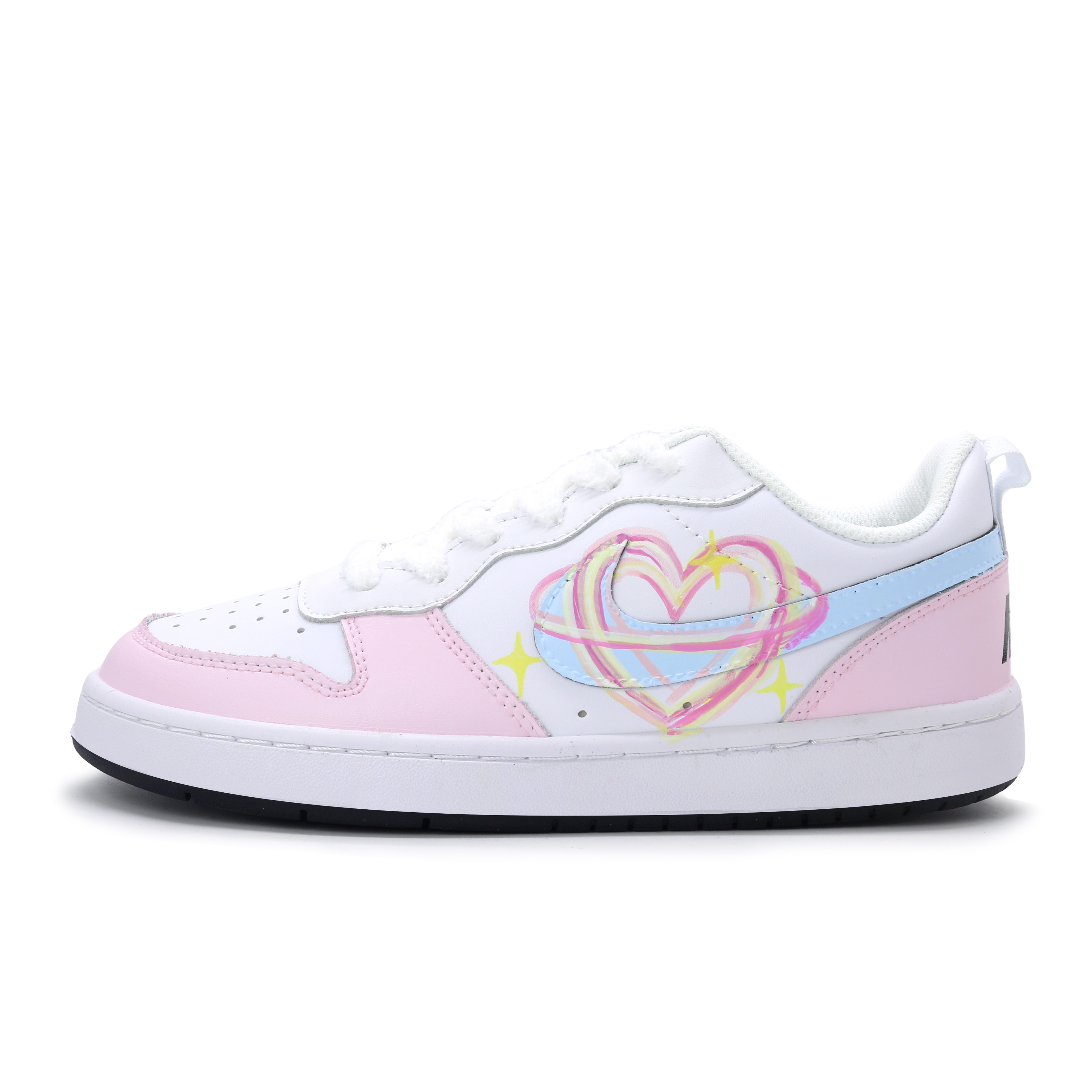 

Детские кроссовки для скейтбординга Court Borough Lemon Quick Step Low Top для подростков Nike, розовый/белый/зеленый/желтый