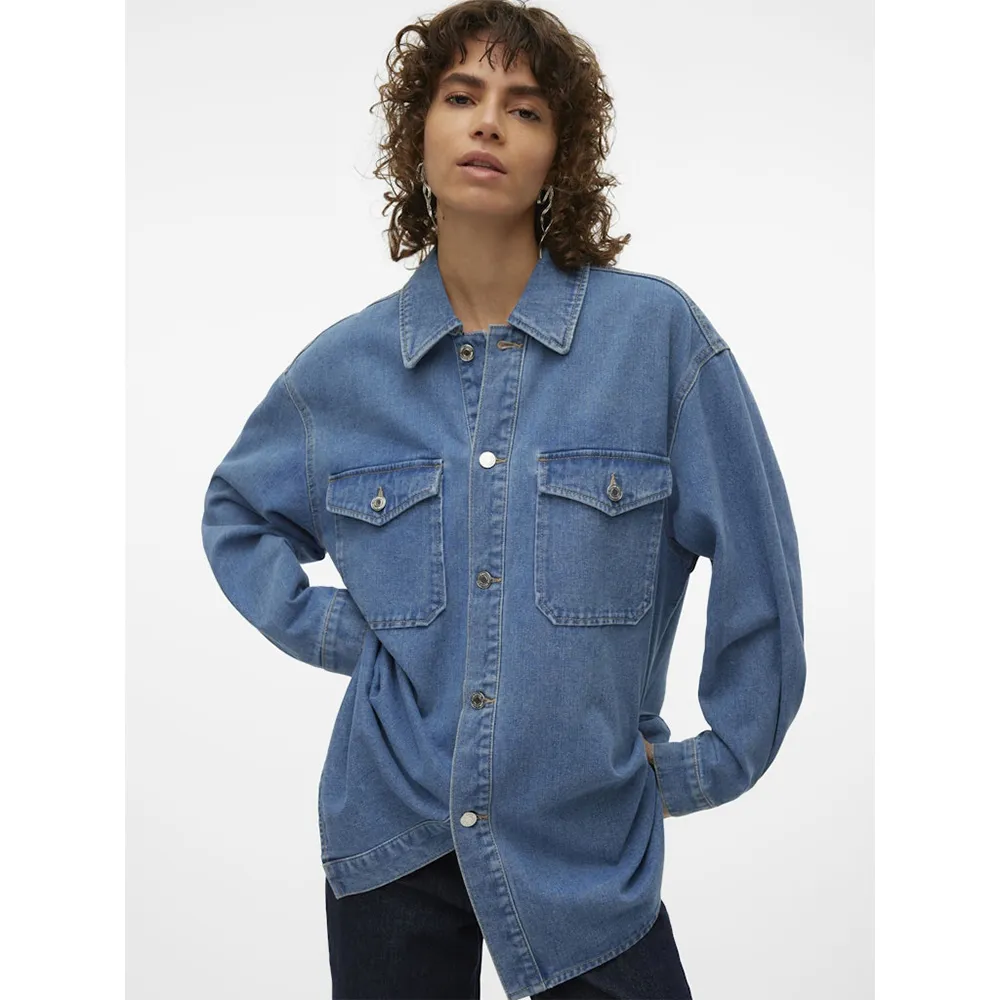 

Рубашка Vero Moda Naya Oversized, синий