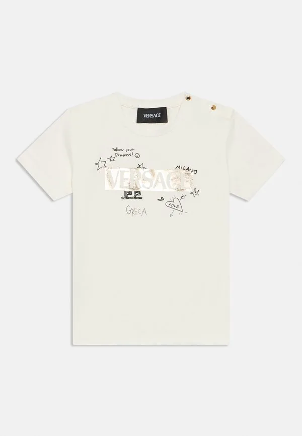Футболка унисекс с логотипом doddle Versace, Bianco/Nero
