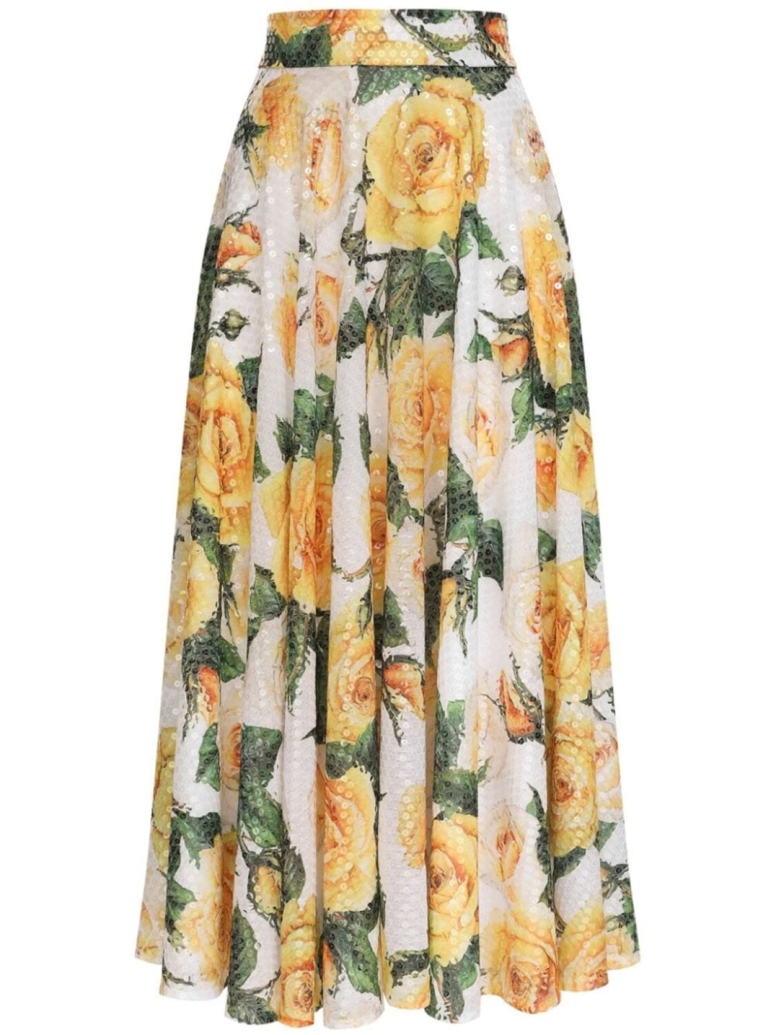 

Dolce & Gabbana юбка с пайетками и цветочным принтом, белый