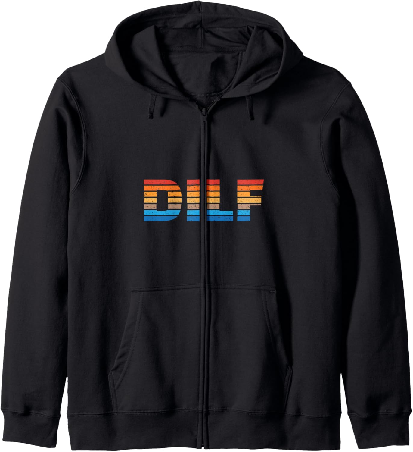 

Забавная мужская толстовка на молнии с надписью DILF для папы Happy Father'S Day Ideas And Apparel For Dad, черный