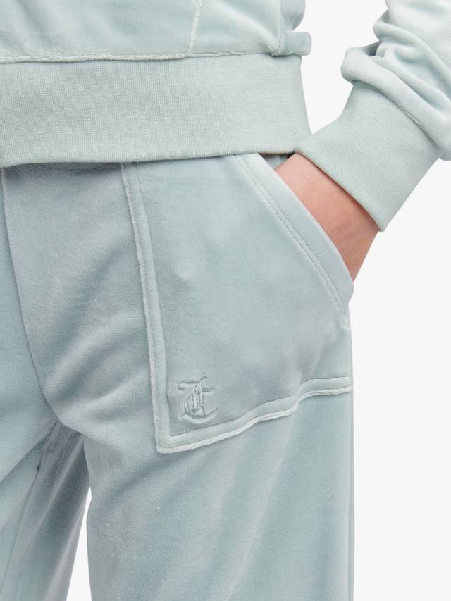 Детские велюровые тоновые широкие джоггеры Juicy Couture, Gray Mist — фото 4
