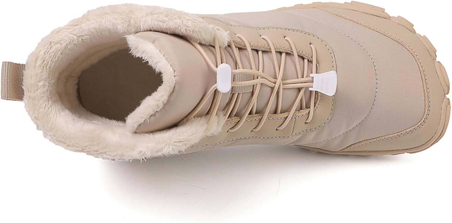 FLIOZY Унисекс Легкие Походные Ботинки с Нескользящей Подошвой - Водонепроницаемые, с Улучшенным Сцеплением, Просторным Местом для Пальцев и Прочной Подошвой для Ходьбы, бежевый — фото 3