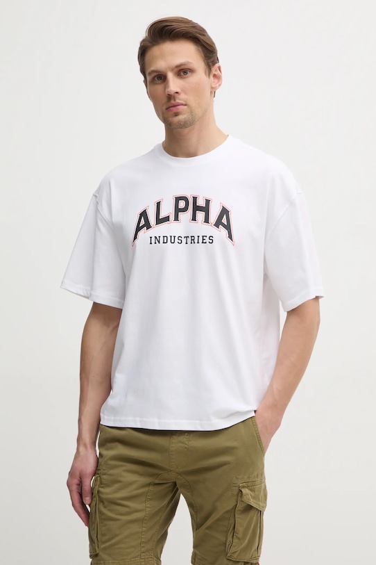 

Хлопковая футболка College Alpha Industries, белый
