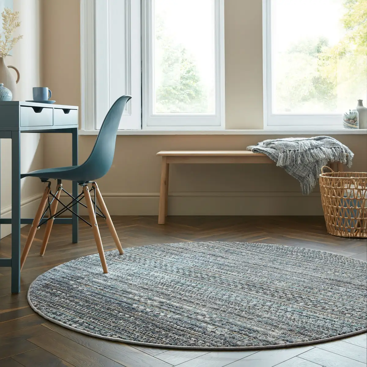 

FLAIR RUGS ковер "Camino Abstract", круглый, абстрактный ковер Ø 140 см, синий