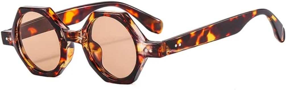 

Солнцезащитные очки с защитой UV400 | Круглые, в стиле панк, с разноцветными линзами | Для женщин и мужчин, для занятий спортом на открытом воздухе и вождения DSVIGF, Leopard-lightbrown