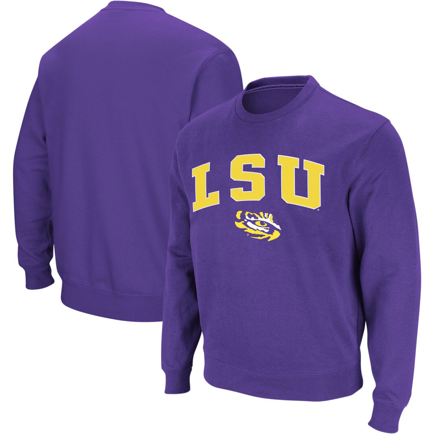 

Мужской фиолетовый свитшот с круглым вырезом LSU Tigers Arch & Logo Colosseum