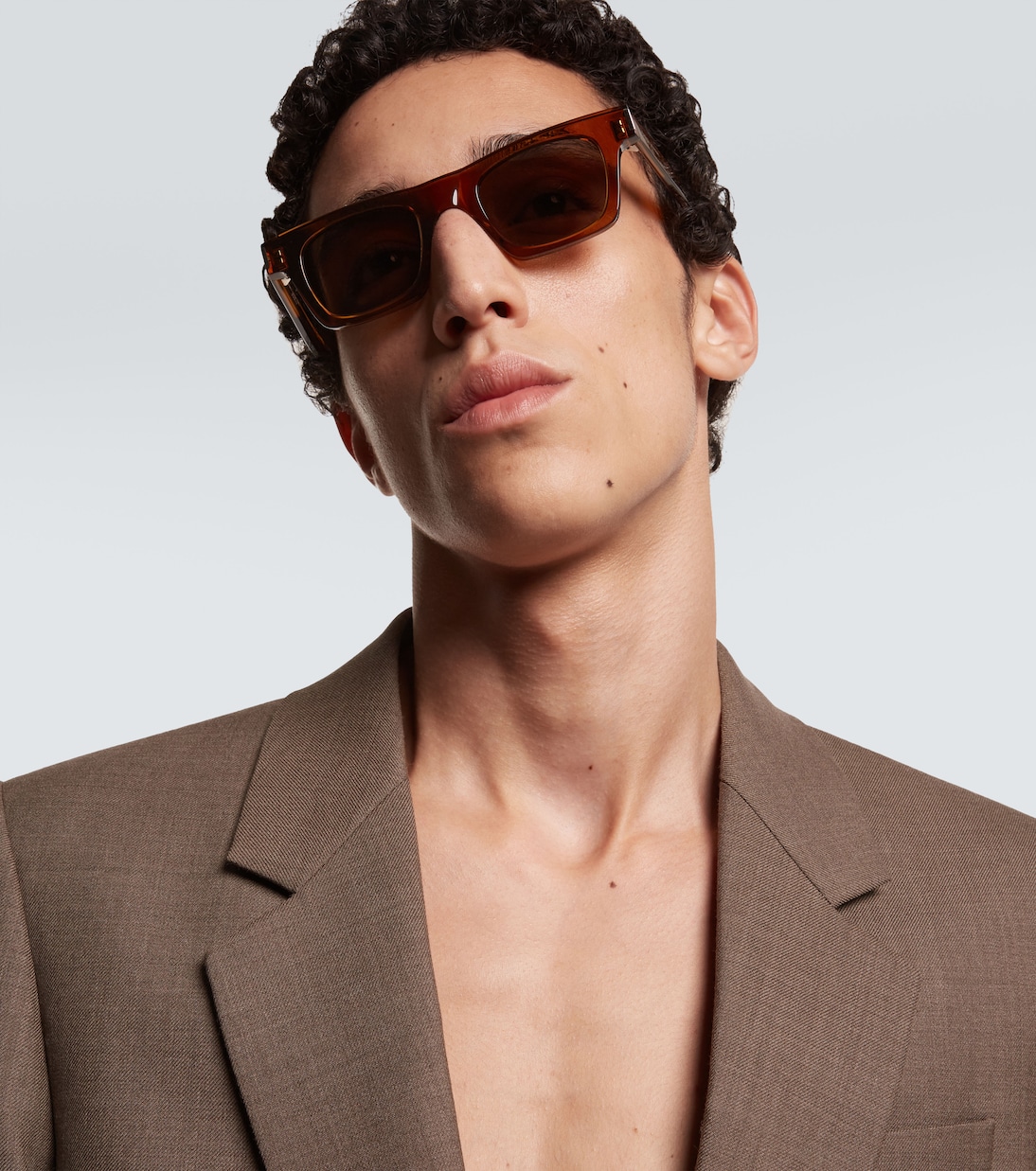 SL 719 квадратные солнцезащитные очки Saint Laurent, Brown-Brown-Brown — фото 3