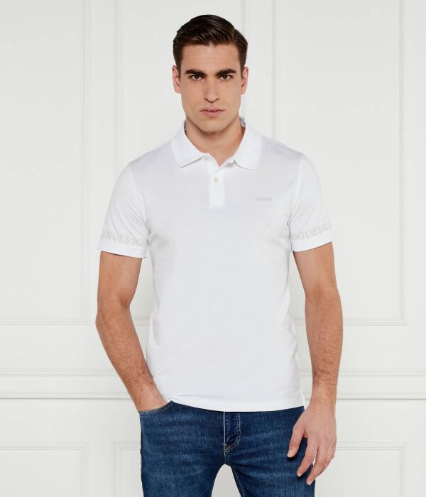 

Рубашка поло Extra slim fit Guess Jeans, белый