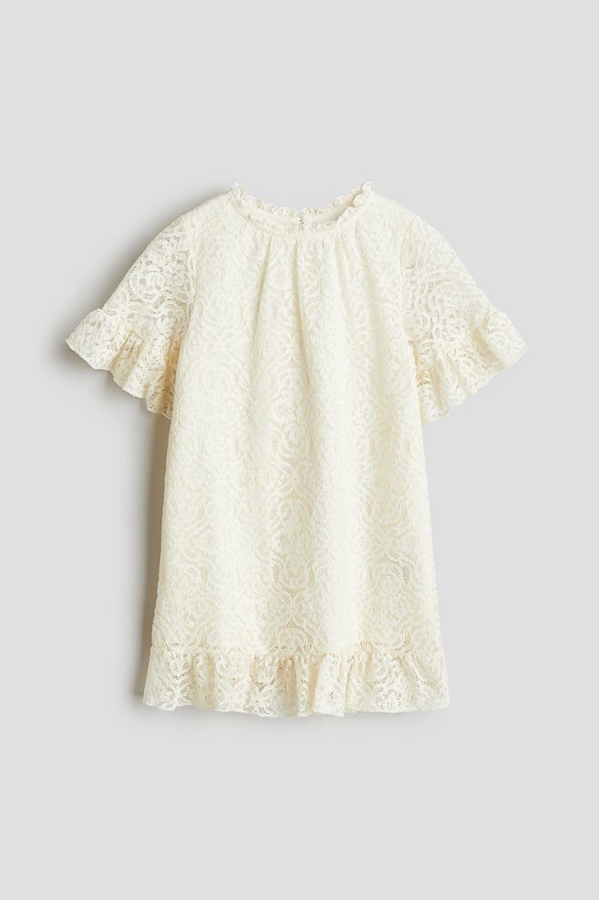 

Кружевное платье с воланами H&M, бежевый