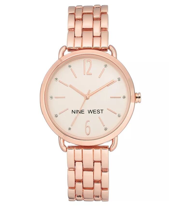 

Женские кварцевые часы-браслет из сплава розового золота, 36 мм Nine West, мультиколор