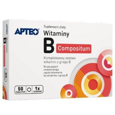

Apteo, Витамины группы В, 50 таблеток