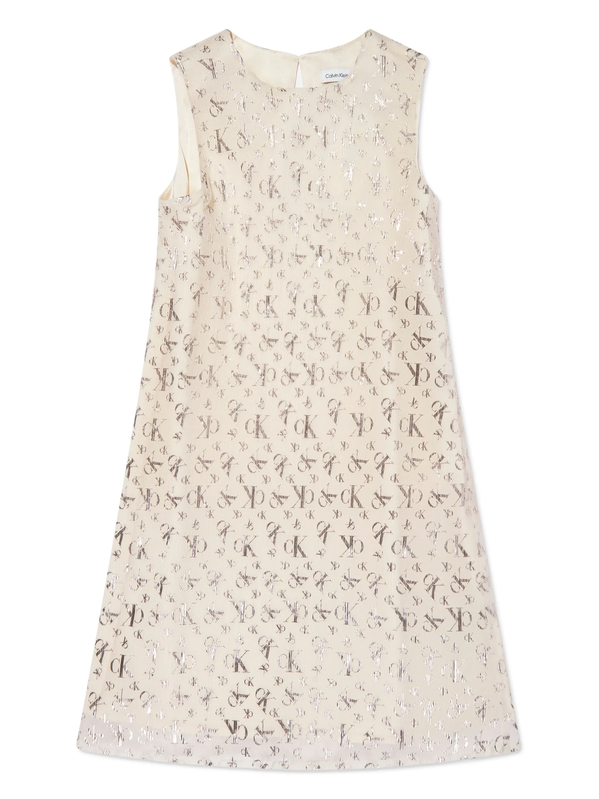 

Многослойное платье с логотипом Calvin Klein Kids, бежевый