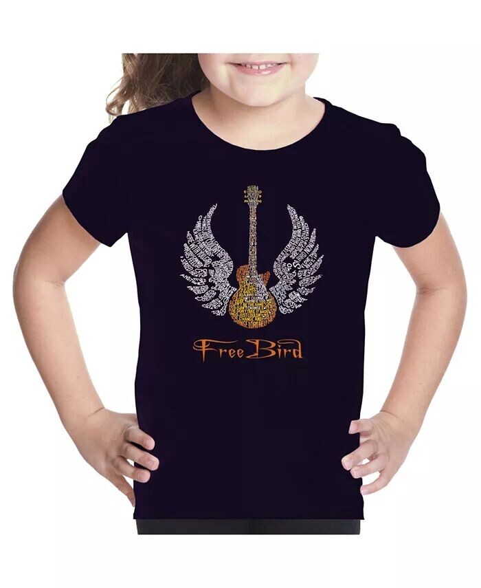 

Футболка Big Girl's Word Art - ТЕКСТ ПЕСНИ FREEBIRD LA Pop Art, черный