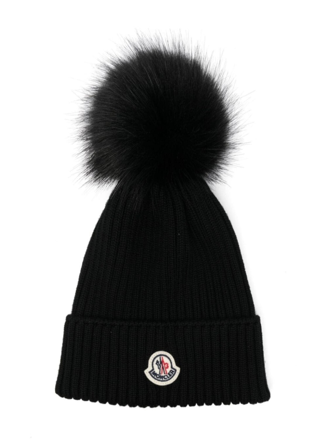 

Moncler Enfant шапочка с помпоном в рубчик, черный