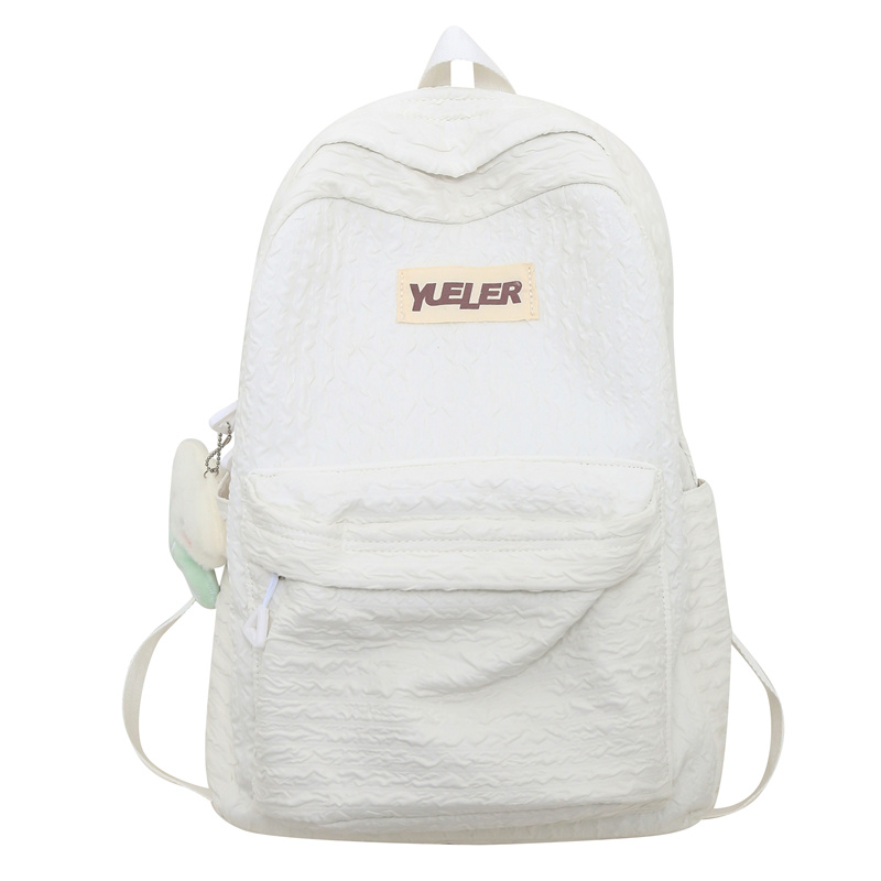 

OUZIHUANG Нейлоновый рюкзак большого размера унисекс черный белый желтый зеленый розовый синий, White with Charm