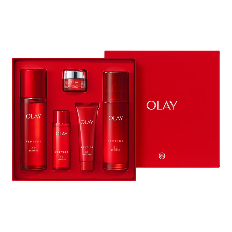 Olay 2 большие красные бутылки golden pure water milk набор для ухода за кожей подтягивающий увлажняющий комплект из 5 предметов — фото 2