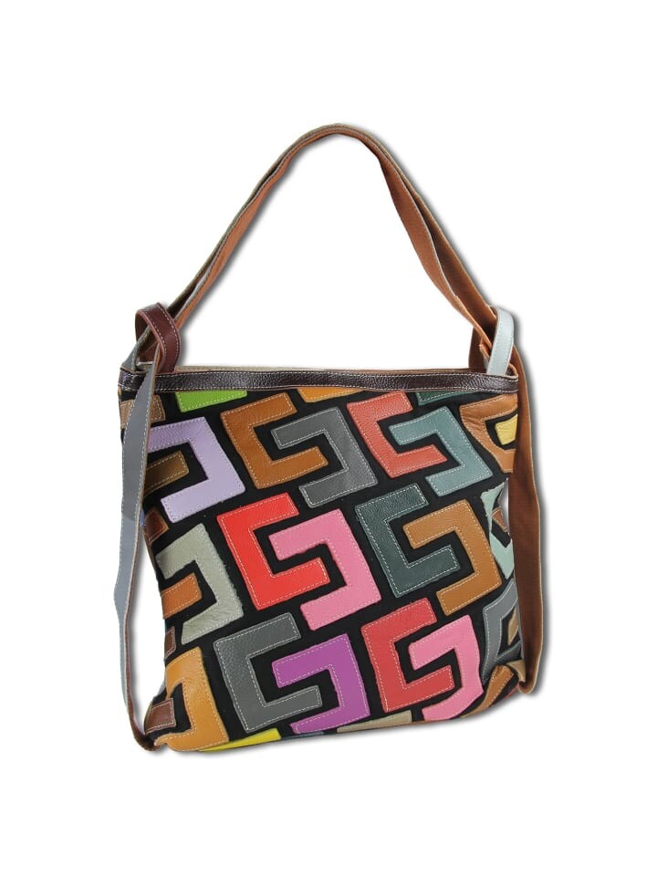 

Наплечная сумка Toscanto Shopper, Schultertasche Leder mehrfarbig ca. 38cm