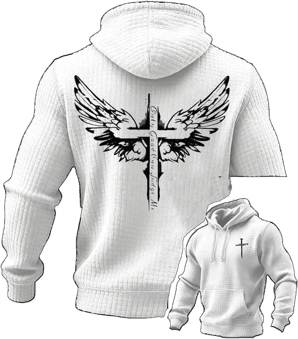

Мужская толстовка с капюшоном Faith Printed, принт "лев и крест с крыльями" CIVIZILUX