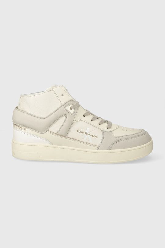 

Кожаные кроссовки BASKET CUPSOLE MID LTH ML FAD Calvin Klein Jeans, бежевый