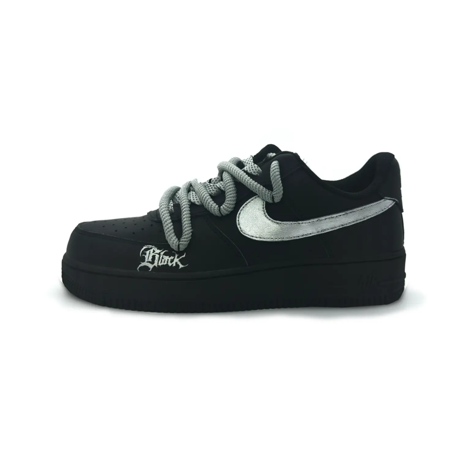 

Кроссовки Nike Air Force 1 Skateboarding Shoes Unisex Low-top Black/silver, черный