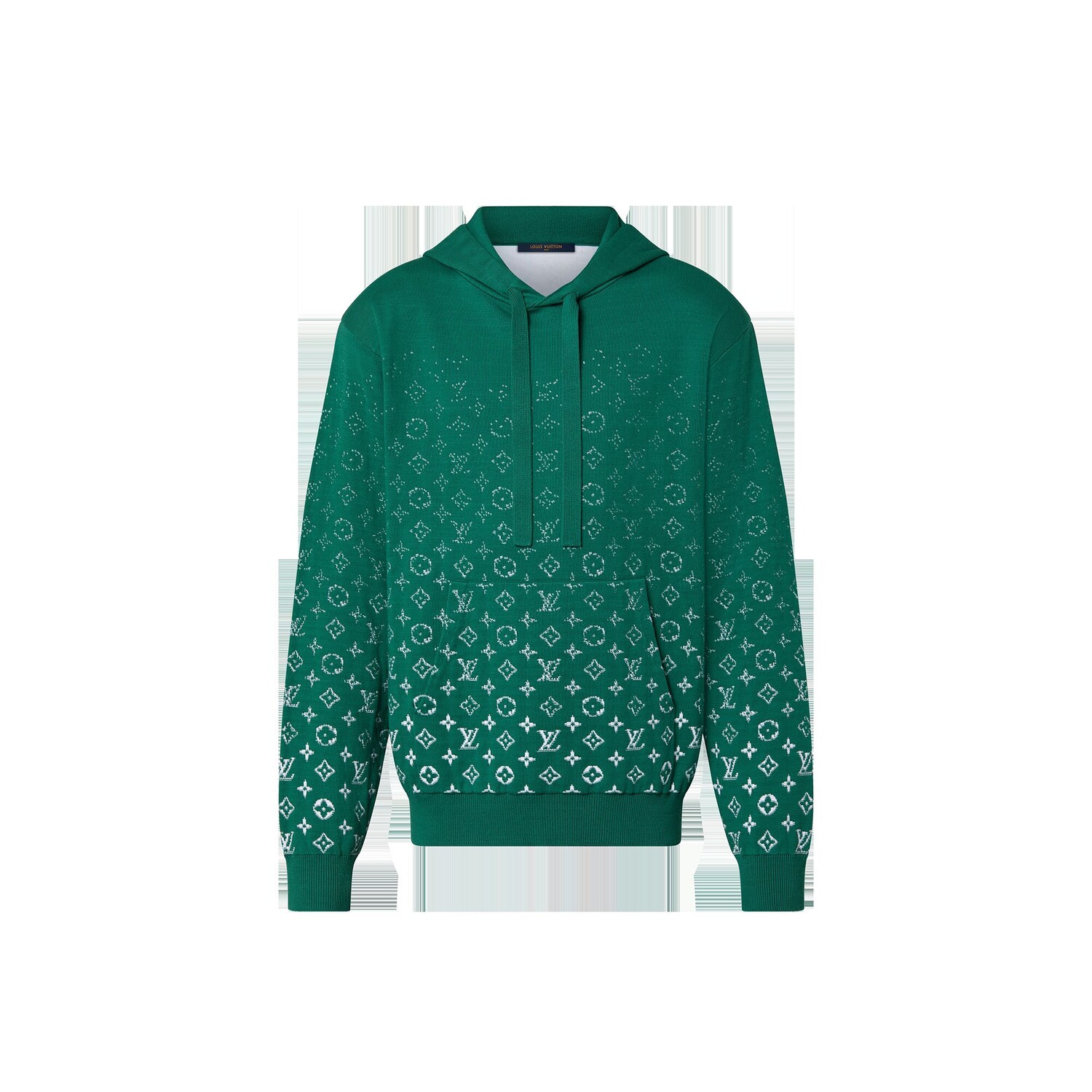 

Хлопковая толстовка с капюшоном и монограммой Louis Vuitton, зеленый