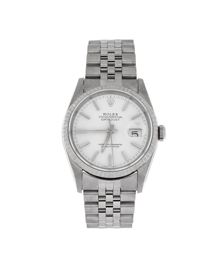 

Часы Oyster Perpetual Datejust с автоматическим механизмом, корпус из нержавеющей стали и белого золота, 36 мм Pre-Owned Rolex, белый