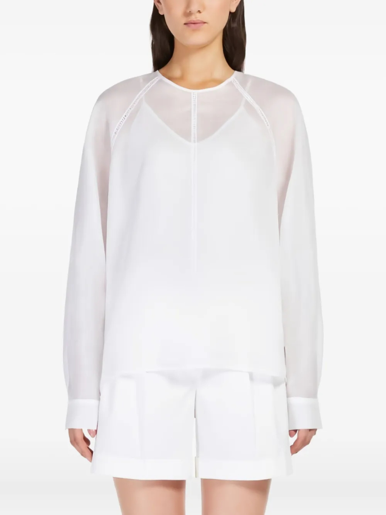 

Прозрачная блузка с длинными рукавами Max Mara, белый