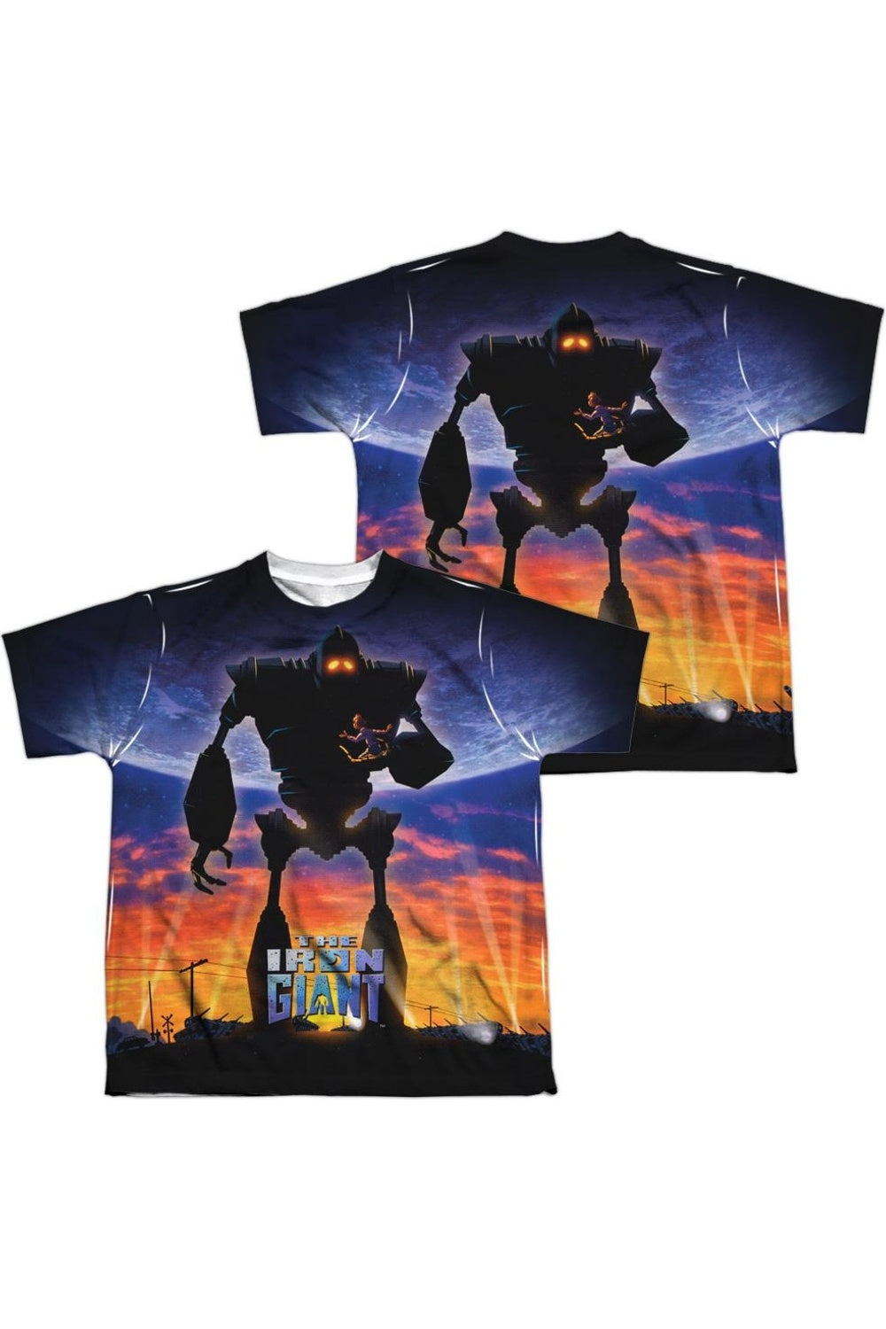 

Футболка Iron Giant с гигантским принтом, детская, короткий рукав, полиэстер Gildan, белый