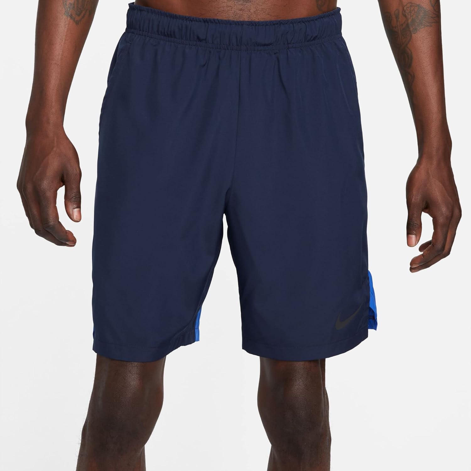 Мужские легкие тканые тренировочные шорты Nike Dri-FIT 9 дюймов, Obsidian/Blue — фото 4