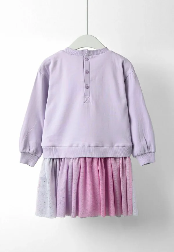 Платье из тюлевого трикотажа с аппликацией, прямого кроя. Jojo Maman Bébé, Purple — фото 4