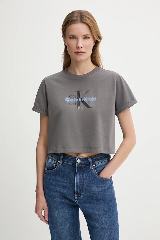 

Хлопковая футболка Calvin Klein Jeans, серый