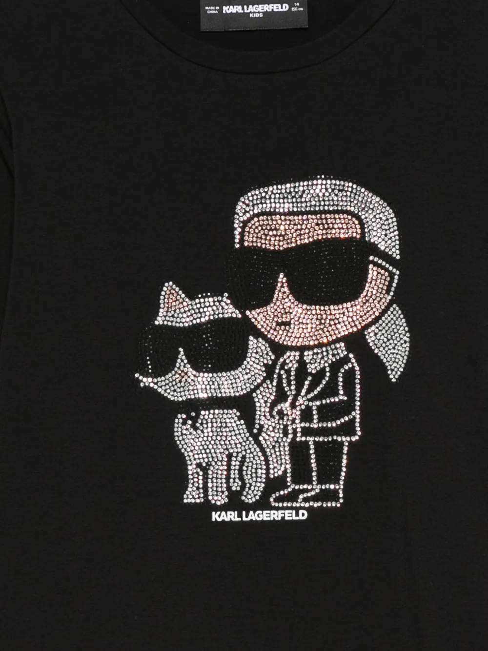 Декорированная футболка с длинными рукавами Karl Lagerfeld Kids, черный — фото 3
