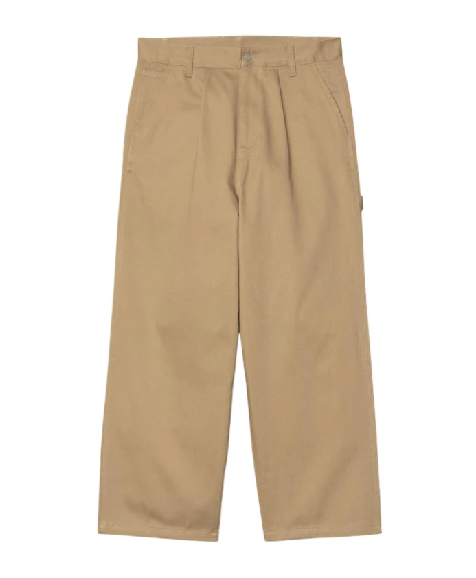 

Брюки из хлопковой саржи с широкими штанинами Carhartt Wip, бежевый
