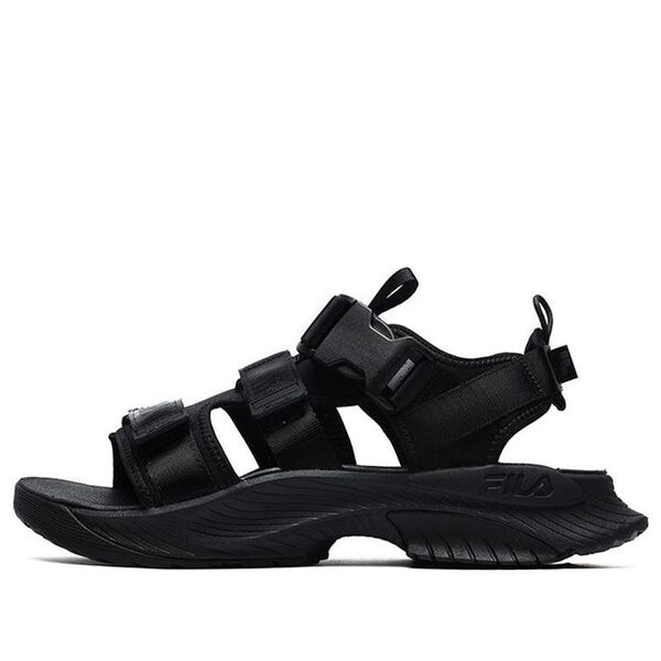

Сандалии athletics velcro open toe flat heel sports black sandals Fila, черный