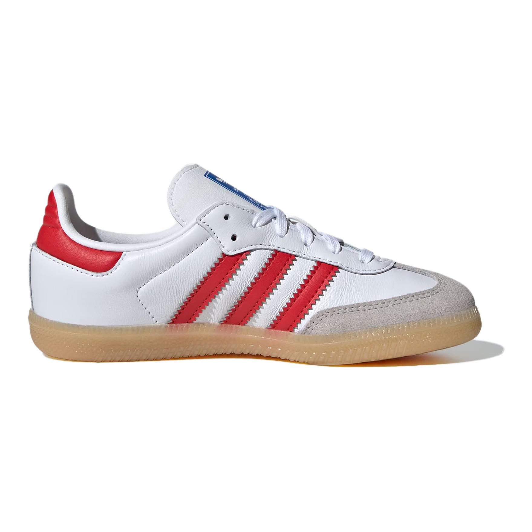 Adidas Originals Детские кроссовки для скейтбординга SAMBA OG, устойчивые к истиранию, низкие, белые, красные — фото 2