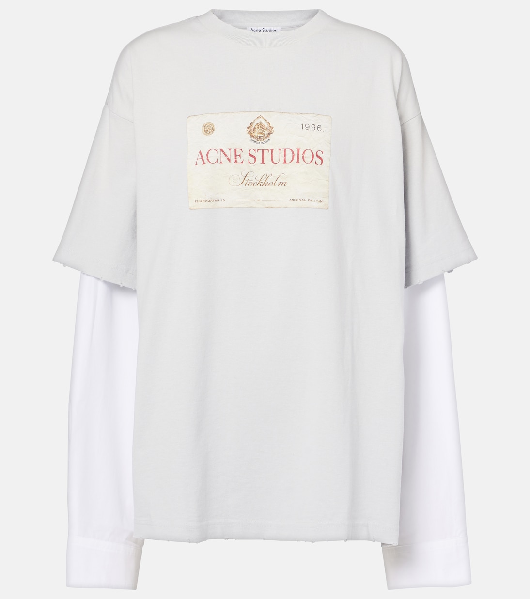 

Футболка из хлопкового джерси с логотипом Acne Studios, Light Grey