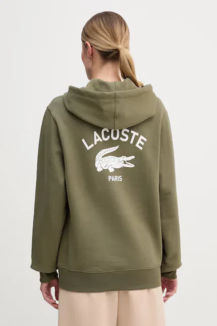 Худи Lacoste, зеленый, из 100% хлопка — фото 3