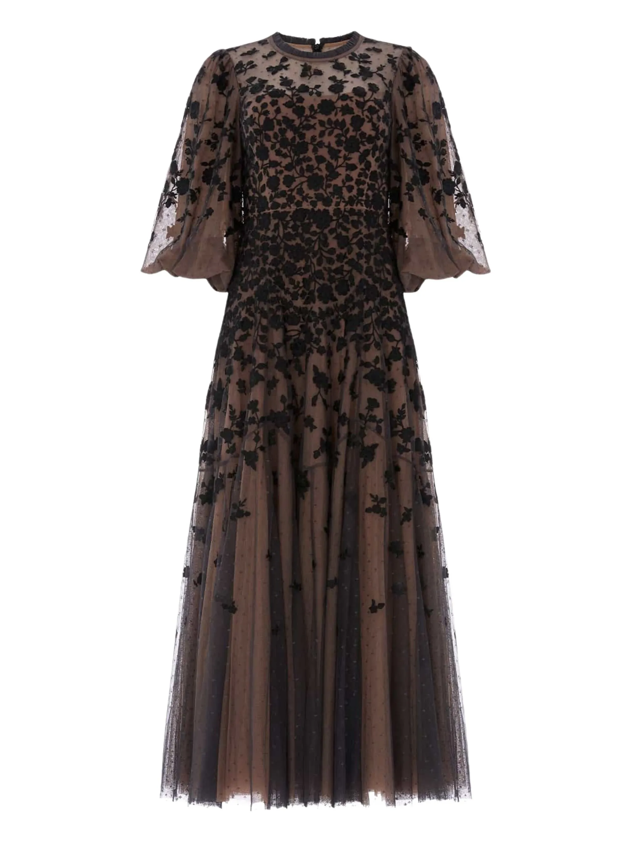 

Платье миди Sylvia Rose с круглым вырезом Needle & Thread, черный