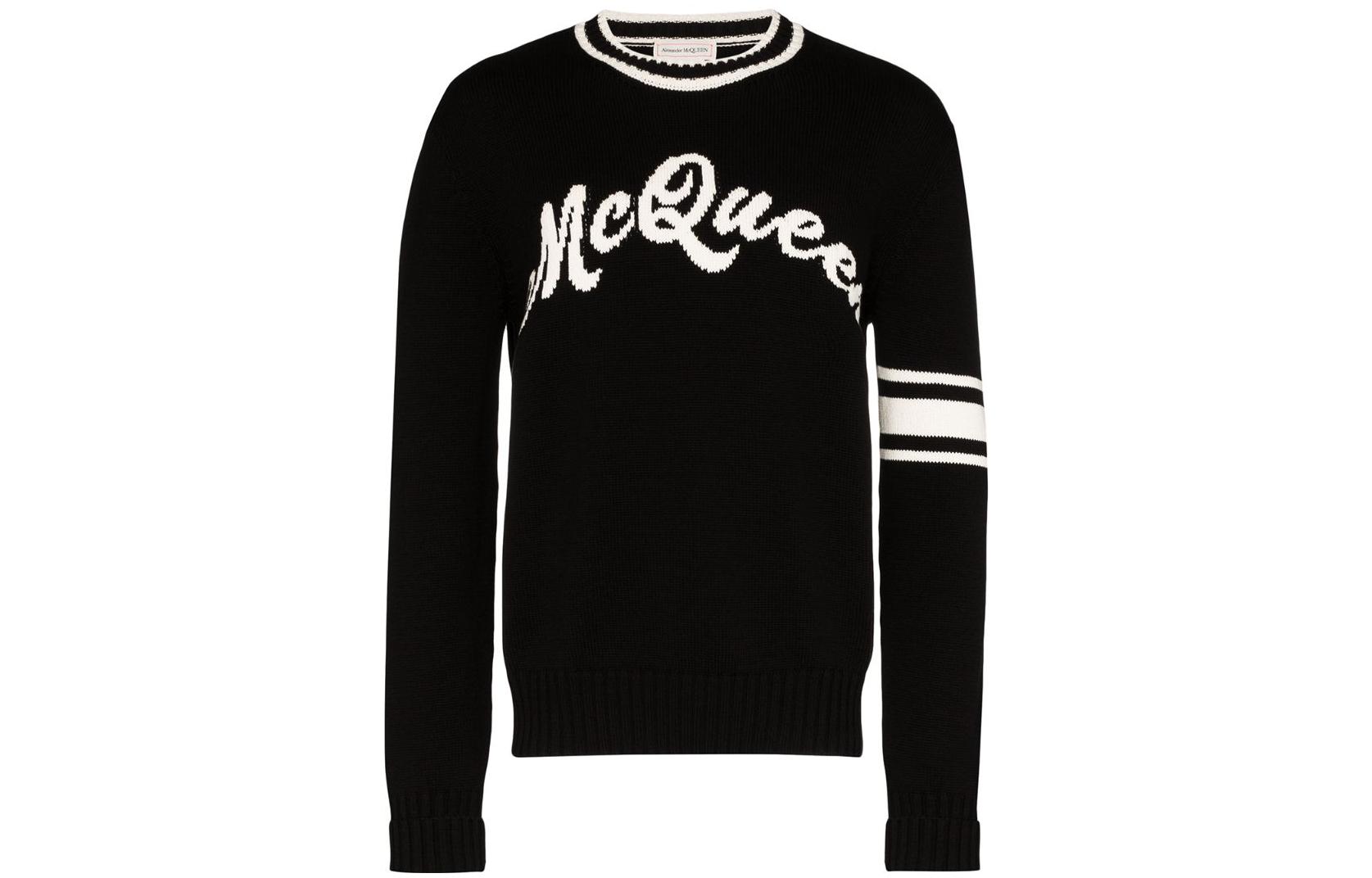 Alexander McQueen Свитер SS23 мужской черный
