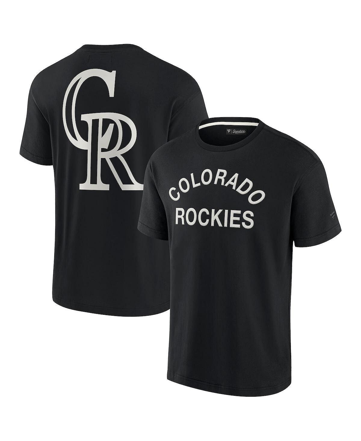 

Черная мужская и женская супермягкая футболка Colorado Rockies с коротким рукавом Fanatics Signature, Черный, Черная мужская и женская супермягкая футболка Colorado Rockies с коротким рукавом Fanatics Signature